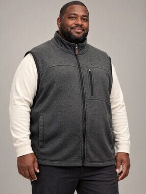 IZOD 3XL Gray Sweater Fleece Full Zip Vest Athleisure Layer